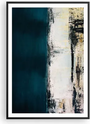 Produktbild von Gerahmtes Poster - Schwarzer Rahmen - Abstraktion gerieben schwarz - 70x100 cm - Wand Bild - Wanddeko - Wandbilder - Kunstposter - Wandposter - Bilderrahmen - Bilder - Kunstdruck - P2BPA70x100-4381
