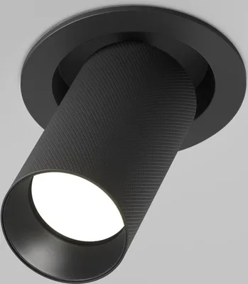 Zdjęcie produktu dla Oprawa wpuszczana okrągła czarna tuba ruchoma 1xGU10 10W Artisan Maytoni