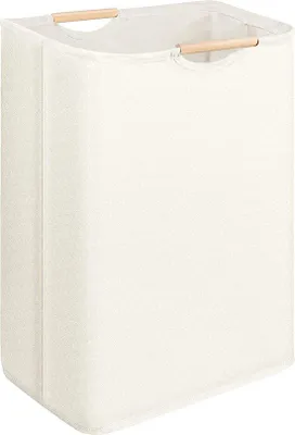 Produktbild von Unyqoos® Faltbarer Wäschekorb – 60 L (30×40×55 cm), robuster Stoff mit wasserdichter PE-Beschichtung, freistehend, mit Griff – Aufbewahrung für Bad, Schlafzimmer, Kinderzimmer, Reisen