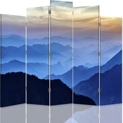 Produktbild von Paravent - Raumteiler Forest Mountains - Dekorativer Raumtrenner cm. 180x170 (5 x)