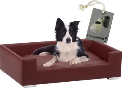 Produktbild von Rohrschneider Hundesofa Hundecouch abwaschbar mit Gassibeutel, Farbe:bordeaux