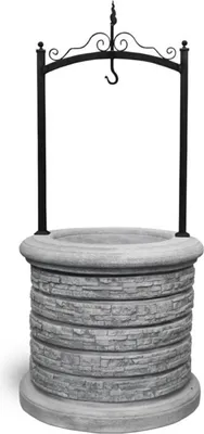 Produktbild von Casa Padrino Jugendstil Gartenbrunnen Grau / Schwarz Ø 105 x H. 219 cm