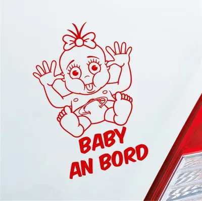 Produktbild von Auto Aufkleber Baby an Bord on Tour 20x30 cm Rot Sticker Heckscheibenaufkleber
