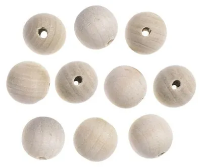 Produktbild von Holzperlen 2,5 cm – 10 Stk. - Natur