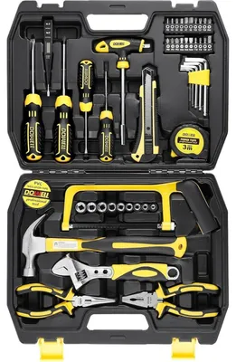 Productafbeelding van Gereedschapsset, 49-delig, voor reparaties in huis, handgereedschap, inclusief opbergkoffer