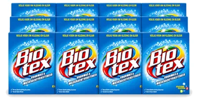 Produktbild von 12 x Biotex Vorwas- und Waschkraftverstärker Waschpulver für weiße und bunte Wäsche - Vorteilspackung - 12 Stücke