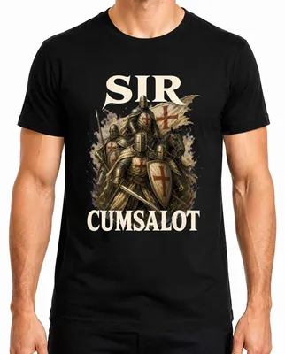 Imagen del producto de Camiseta para hombre, diseño "Sir Cumsalot Ritter Kreuzritter", estilo medieval, color , talla L
