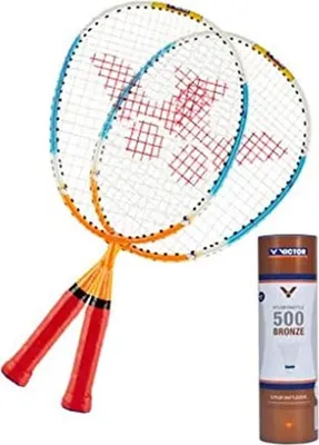 Produktbild von Victor Badminton Set Starter | Badminton Set Badmintonschläger Badmintonbälle Federball