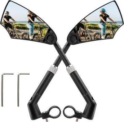 Produktbild von Famanu Faltbarer Fahrrad-Rückspiegel 360° drehbar - Für E-Bikes und Scooter - Durchmesser 20–23 mm