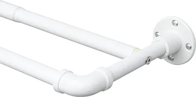 Obrázok produktu pre Kovová záclonová tyč, biela, 74-127 cm, určená na montáž na stenu