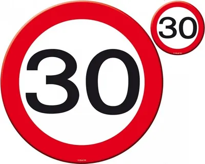 Produktbild von 30. Geburtstag Verkehrsschild 4 Platzsets und Becheruntersetzer