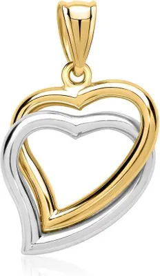Produktbild von Bicolor Kettenanhänger Herzen 8 karätigem Gold GP0196