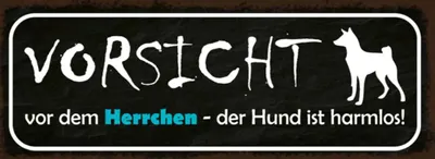 Produktbild von vianmo Holzschild 10x27 cm Vorsicht Herrchen Hund harmlos Tier Haustier