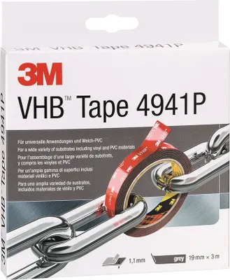 Produktbild von Montageband VHB Tape 4941P grau L.3m B.19mm Rl.3M