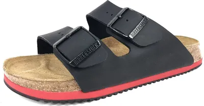 A single Birkenstock sandal is shown against a white background.