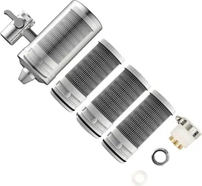 Image de Robinet-filtre en acier avec 4 cartouches de rechange et système de filtration d'eau potable pour usage domestique