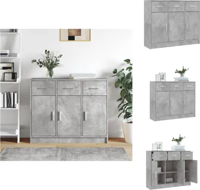 Obrázek produktu pro vidaXL Příborník betonový šedý 91x28x75 cm materiál na bázi dřeva - Příborníky