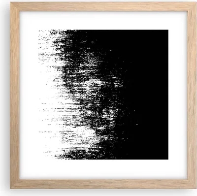 Produktbild von Gerahmtes Poster - Rahmen in heller Eiche - Abstraktion dunkel schwarz und weiß - 30x30 cm - Wand Bild - Wanddeko - Wandbilder - Kunstposter - Wandposter - Bilderrahmen - Bilder - P2NAC30x30-4601
