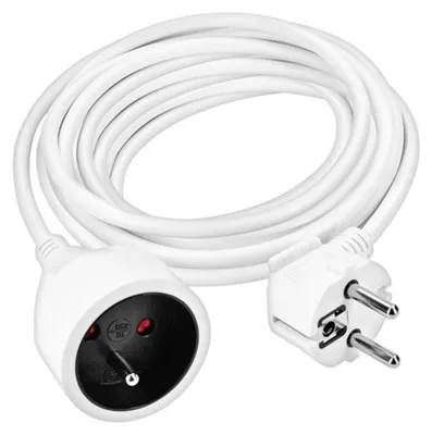 Obrázek produktu pro Solight Bílý prodlužovací kabel - spojka, 1 zásuvka, 7m PS15