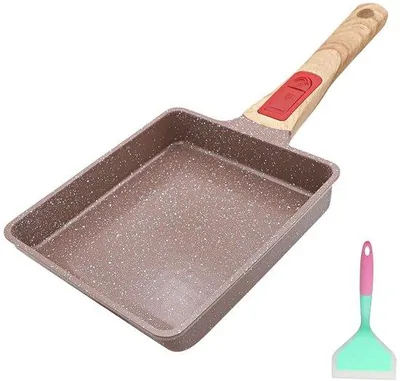 Productafbeelding van Ibenzoa® Keramische Tamagoyaki-omeletpan, 19 x 16 x 3,5 cm, aluminium – vrij van PTFE//, antiaanbaklaag, afneembaar handvat, verkrijgbaar in 2 kleuren