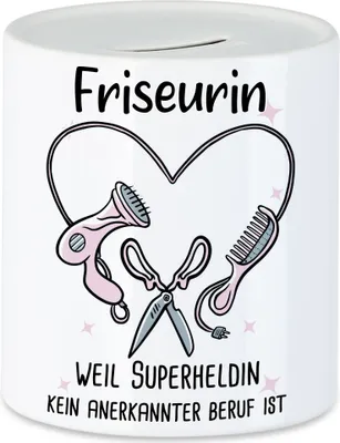 Produktbild von Friseurin Weil Superheldin Kein Anerkannter Job Ist Spardose Geschenk Danke Sagen Haarstylistin