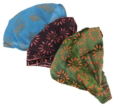 Produktbild von Haarband, Kopfband, Stirnband, 3 Stück Bandana Kopfbedeckung - Set 3, Uni, Mehrfarbig, Viskose, Stirnbänder