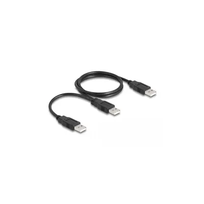 Produktbild von DeLOCK USB 2.0 Kabel Typ-A zu 2 x Typ-A 70 cm, 0,7 m, USB A, 2 x USB A, USB 2.0, 0,48 Gbit/s, Schwarz