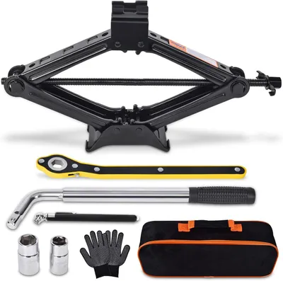 Produktbild von Autokrallenheber, Scherenheber, 2500 kg - Verstellbare Hubhöhe: 98-440 mm - Stahl, schwarz