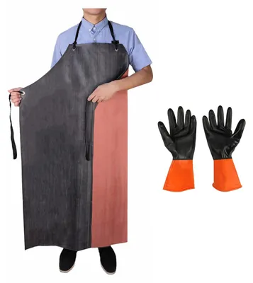 Productafbeelding van Waterdichte Rubber Schort met Dikke Rubber Handschoenen