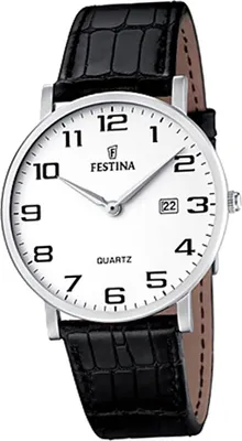 Image de Festina mens montre F16476/1 analogique en cuir montre bracelet classique noir D2UF16476/1