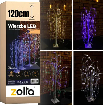 Obrázek produktu pro Vánoční stromeček 140 LED svítící vrba vánoční 120 cm modrá studená bílá