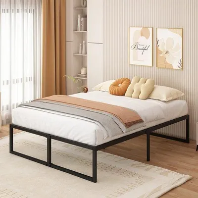 Immagine prodotto di Letto in metallo nero da 140x200 cm con materasso a molle e cassetti.