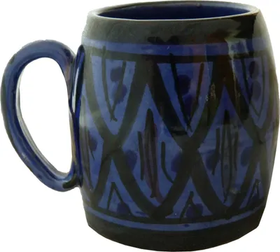 Productafbeelding van Becher, keramiek, mok, Marokkaanse decoratie, handgeschilderd, klein, blauw