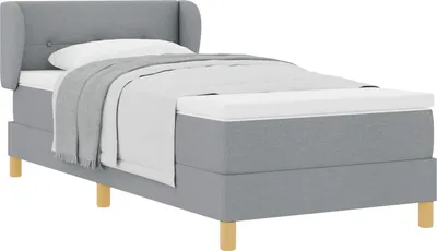 Immagine prodotto di vidaXL Letto a molle con testiera grigio chiaro 100 x 200 cm in tessuto