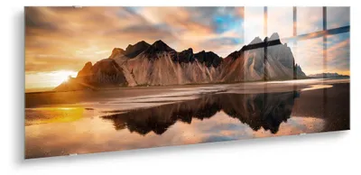 Zdjęcie produktu dla STYLER Obraz na szkle 50x125 cm motyw Iceland nowoczesna dekoracja ścienna do salonu sypialni biura Glasspik