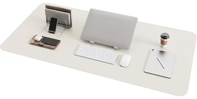 Obrázek produktu pro Podložka pod myš na psací stůl, kůže, semiš, šedá, 100x50 cm