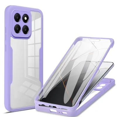 Image de Coque de protection hybride en TPU et acrylique à 360 degrés pour Xiaomi 14T Pro, couleur violette