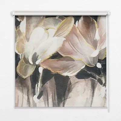 Produktbild von Seitenzug-Rollo Fensterrollo Jalousie - Lichtdurchlässig Springrollos - 90x140 cm - Gemalte Blumen