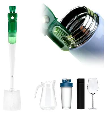 Produktbild von 5-in-1 Flaschenbürste zur Reinigung von Wasserflaschen und Strohhalmen (Grün)