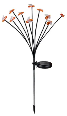 Produktbild von Solar Gartenstecker Biene 6 Köpfe, LED Gartenleuchte mit Warmweiß Licht, 2 Leuchtmodi Dauerlicht & Blinken, Solar Deko für Garten, Rasen & Terrasse