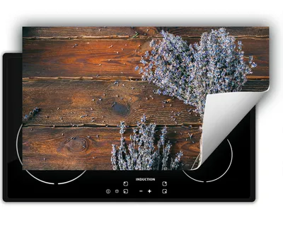 Produktbild von DarHaus Herdabdeckplatte 90x52 cm Anti Rutsch Matte Aufrollbar, Lavendel - Holz