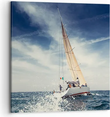 Produktbild von Bild auf Leinwand - Leinwandbild - Segeln Yacht Reise - 70x70cm - Wand Bild - Wanddeko - Wandbilder - Leinwanddruck - Bilder - Kunstdruck - Wanddekoration - Leinwand bilder - Wandkunst - AC70x70-2797