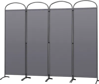 Zdjęcie produktu dla Angel Living 4-częściowy ekran łukowy 225X185CM ekran balkonowy ekran balkonowy przegroda dzieląca pokój, szary