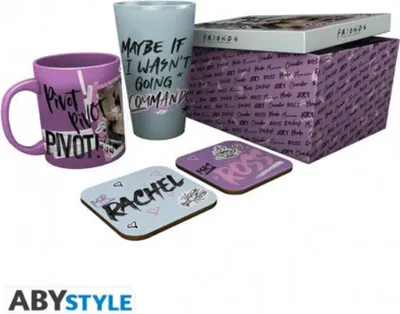 Produktbild von Freunde - Pck Glas XXL + Tasse + 2 Untersetzer "Doodle"