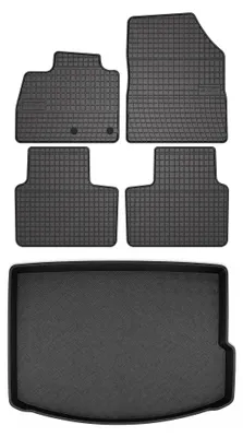 Produktbild von Gummimatten + Kofferraumwanne für Renault Scenic IV 2016- (oberer Ladeboden, 5-Sitzer) – Schwarz, passgenau – Wielganizator SolidPRO