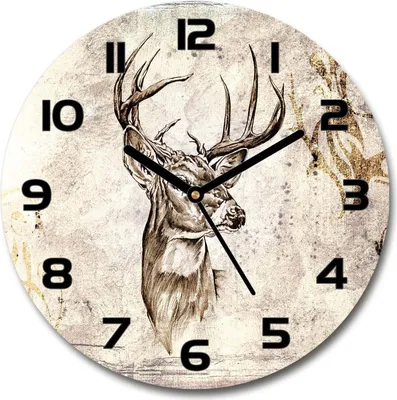 Produktbild von Wanduhr aus Glas 30fi Glasbild Glasuhr Gehärtetes Glas - schwarze-zeiger - deer
