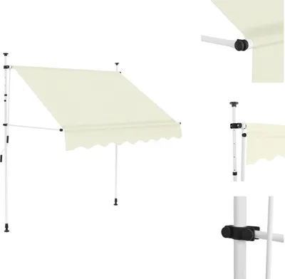 Immagine prodotto di vidaXL Tenda da sole retrattile a comando manuale 200 cm bianco crema - Tende da sole