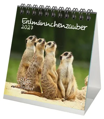Produktbild von Erdmännchenzauber Tischkalender 10x10cm für 2027 Erdmännchen - Seelenzauber