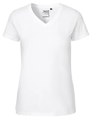 Image de Neutre - T-shirt pour femmes, col en V LT2800 (M) (blanc)