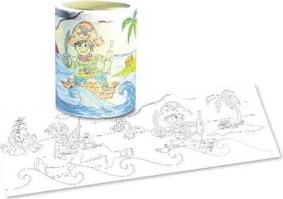 Produktbild von Laternenzuschnitte Piraten Ausmal-Transparentpapier 115g/qm 20x50cm VE=25 Blatt